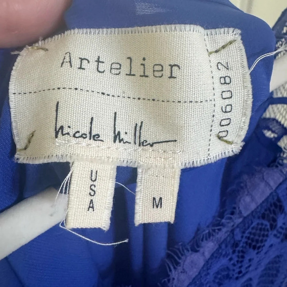 Nicole Miller cobalt blue lace dress with liner - Picture 7 of 7